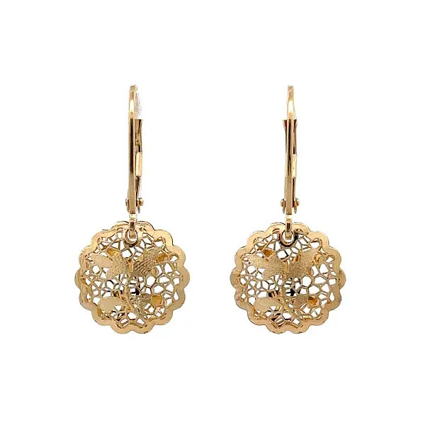 Vòng tai vàng đính đá lủng lẳng