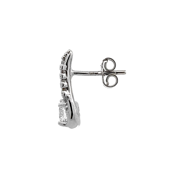 Khuyên tai bằng vàng trắng đính đá zircon trắng