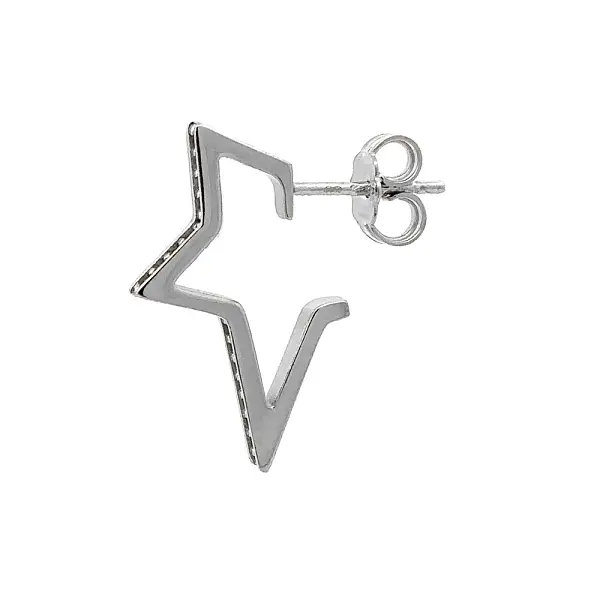 Khuyên tai bằng vàng trắng đính đá zircon trắng