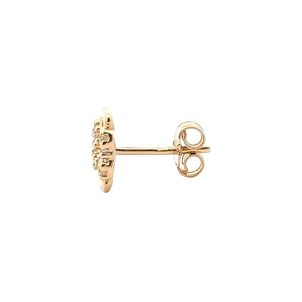 Vòng tai vàng Pecek hình lá bốn cánh với đá zirconia