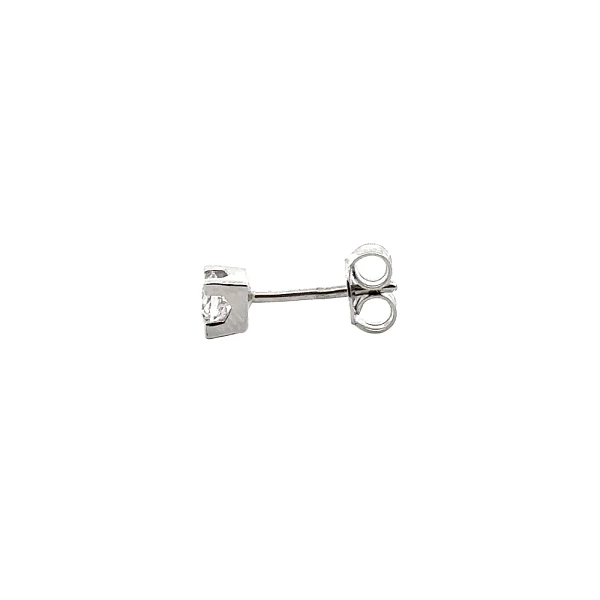 Khuyên tai bằng vàng trắng đính đá zircon trắng