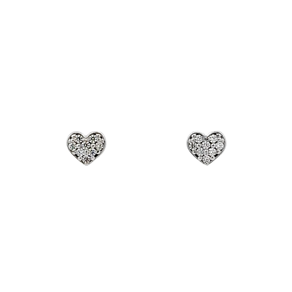 Vòng tai hình trái tim đính đá zircon trong vàng trắng