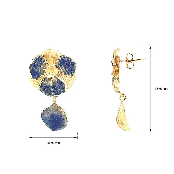 Vòng tai vàng với men sứ