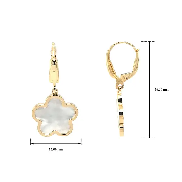 Vòng tai vàng đính ngọc trai