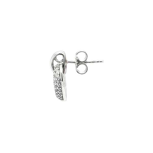 Bông tai hình trái tim đính đá zircon trong vàng trắng
