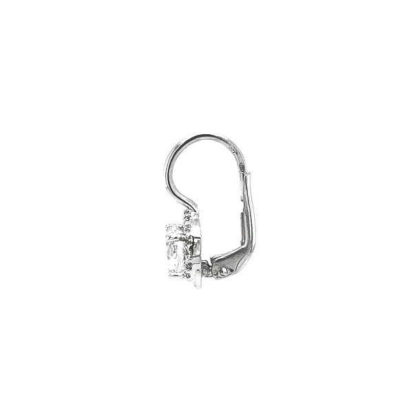 Khuyên tai bằng vàng trắng đính đá zircon trắng