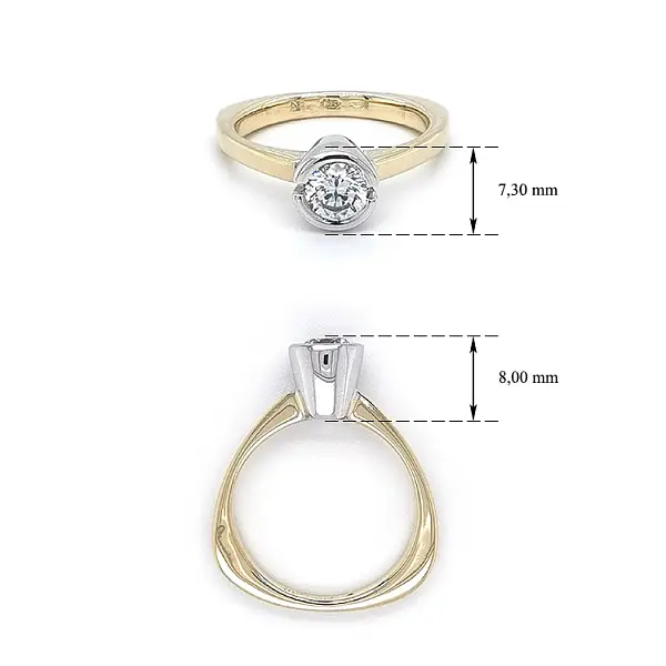 Nhẫn đính hôn bằng vàng với đá zircon