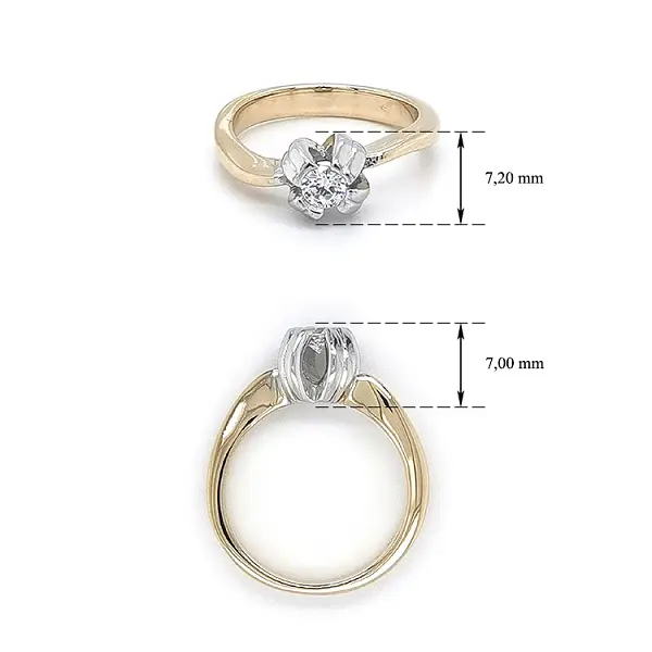 Nhẫn đính đá zircon làm từ vàng kết hợp
