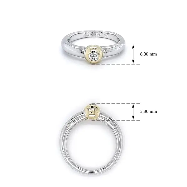 Nhẫn đính đá zircon làm từ vàng kết hợp