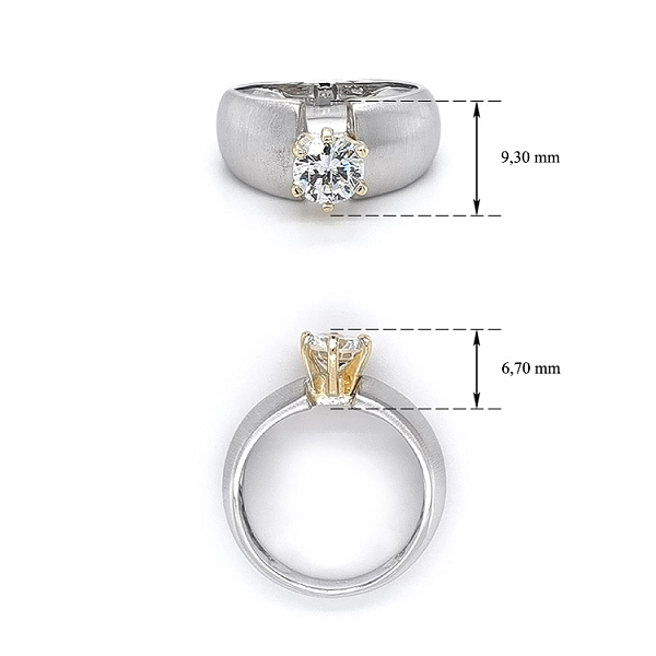 Nhẫn đính hôn với đá zircon làm từ vàng kết hợp
