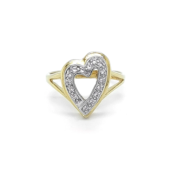 Nhẫn vàng hình trái tim đính đá zircon