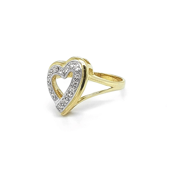 Nhẫn vàng hình trái tim đính đá zircon