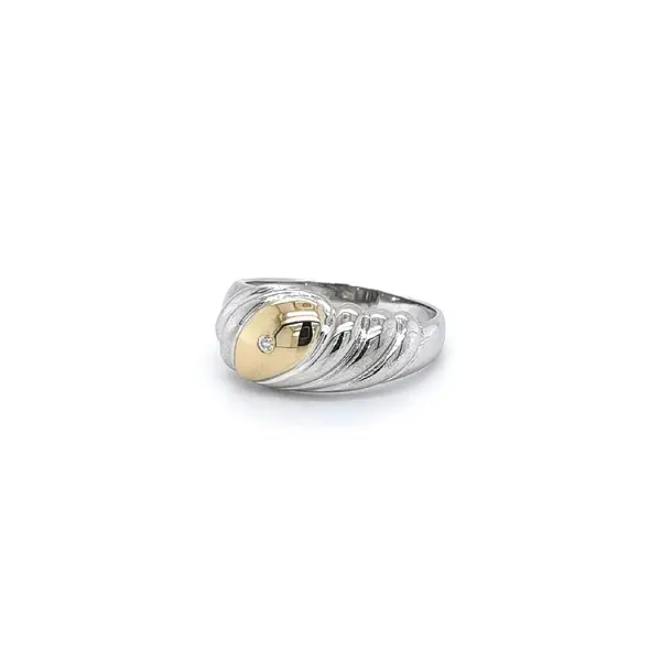 Nhẫn đính đá zircon làm từ vàng kết hợp