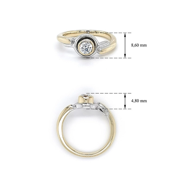 Nhẫn đính đá zircon làm từ vàng kết hợp