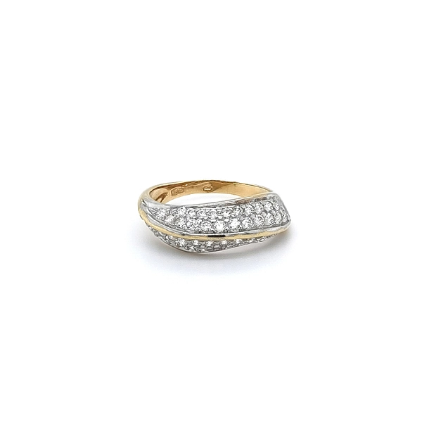 Nhẫn kết hợp vàng và zirconia