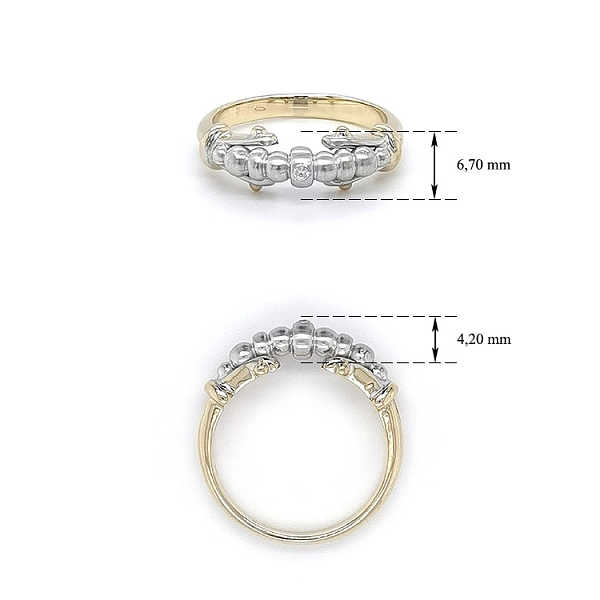 Nhẫn đính đá zircon làm từ vàng kết hợp