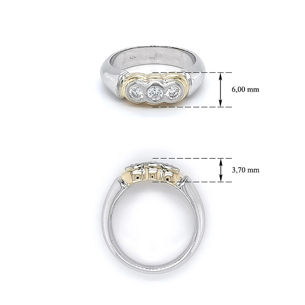 Nhẫn kết hợp vàng và zirconia