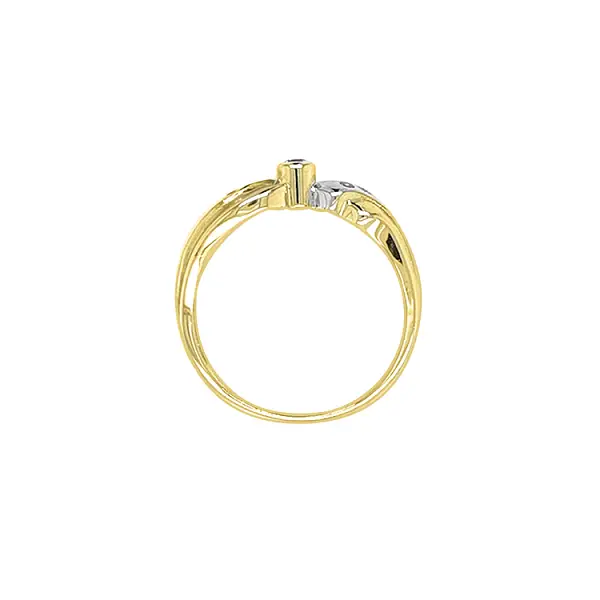 Nhẫn vàng đính đá zircon làm từ vàng kết hợp