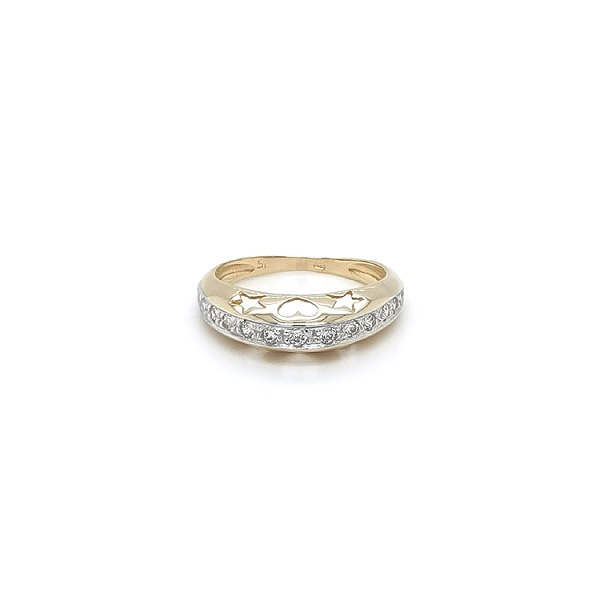 Nhẫn kết hợp vàng và zirconia