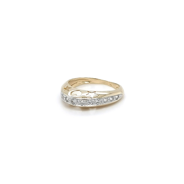 Nhẫn kết hợp vàng và zirconia