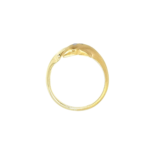 Nhẫn vàng hình cá heo đính đá zircon