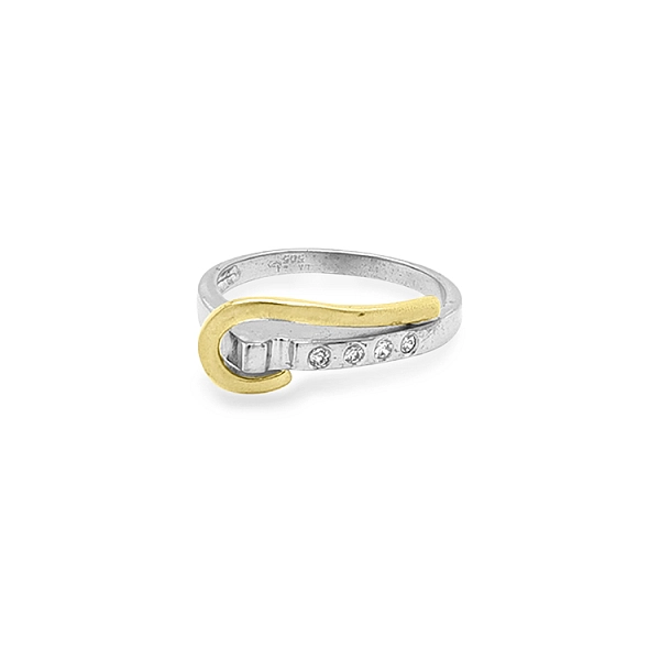 Nhẫn kết hợp vàng và zirconia