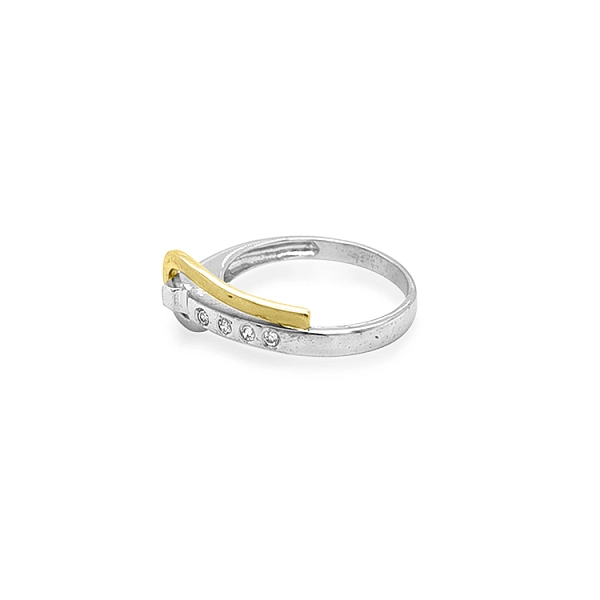 Nhẫn kết hợp vàng và zirconia