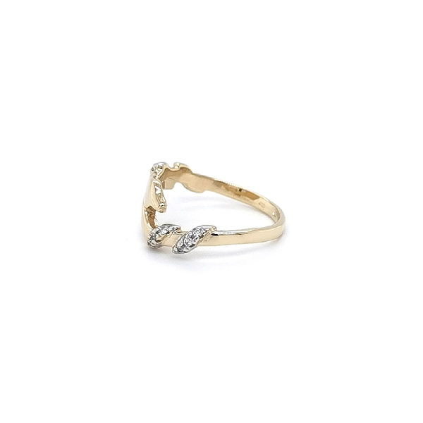 Nhẫn kết hợp vàng và zirconia