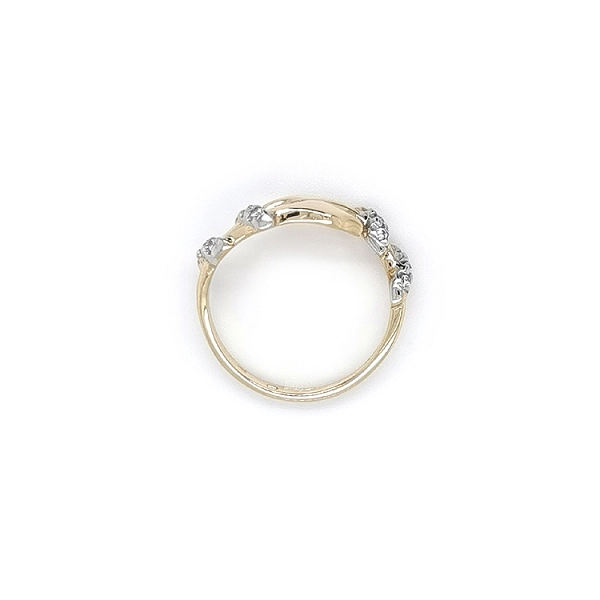 Nhẫn kết hợp vàng và zirconia