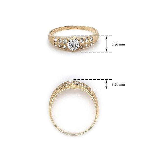 Nhẫn vàng đính đá zircon