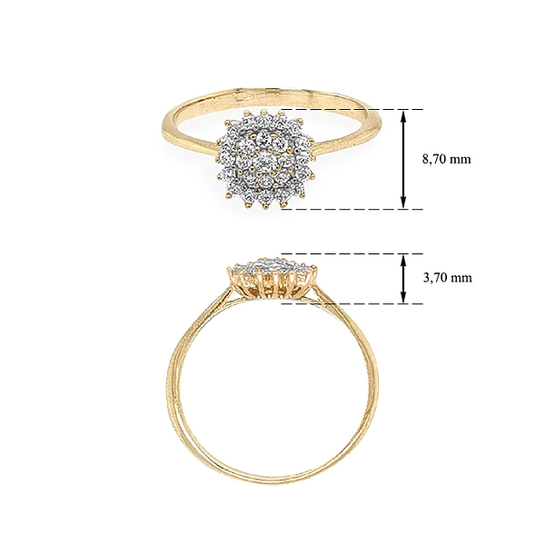 Nhẫn vàng đính đá zircon