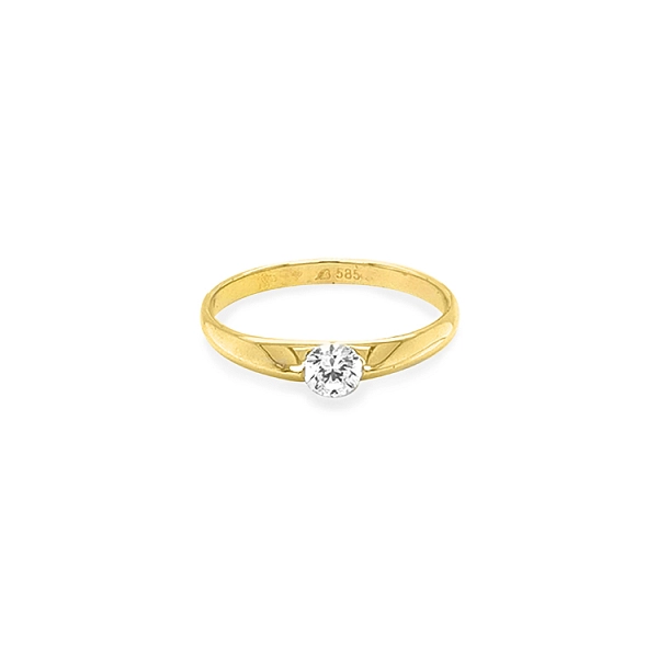 Nhẫn đính hôn bằng vàng với đá zircon