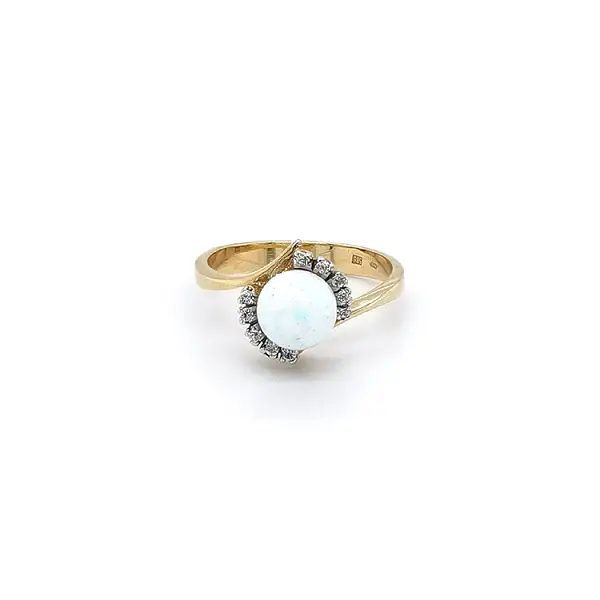 Nhẫn vàng đính ngọc opal và zircon