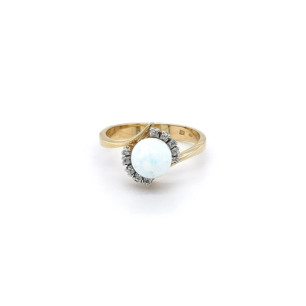 Nhẫn vàng đính ngọc opal và zircon