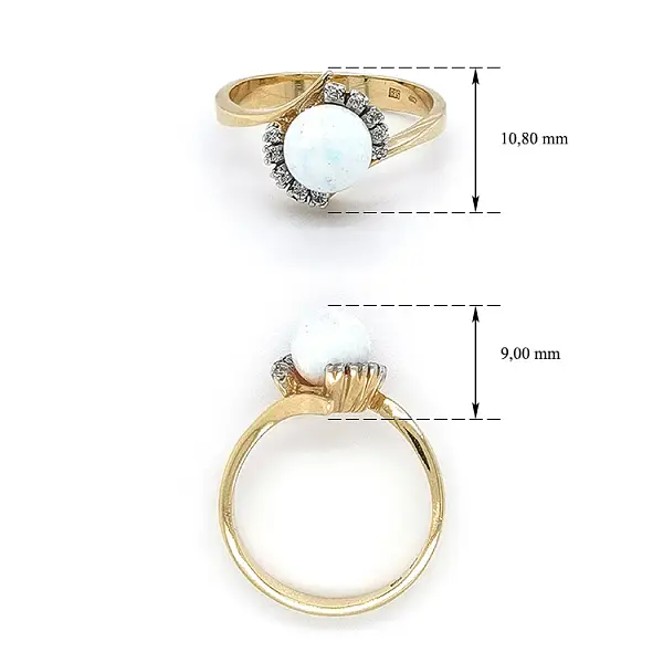 Nhẫn vàng đính ngọc opal và zircon