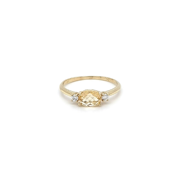 Nhẫn vàng đính đá citrine