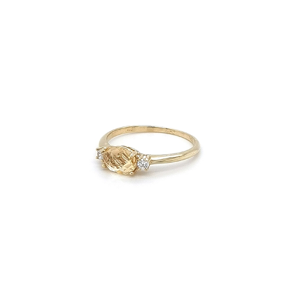 Nhẫn vàng đính đá citrine