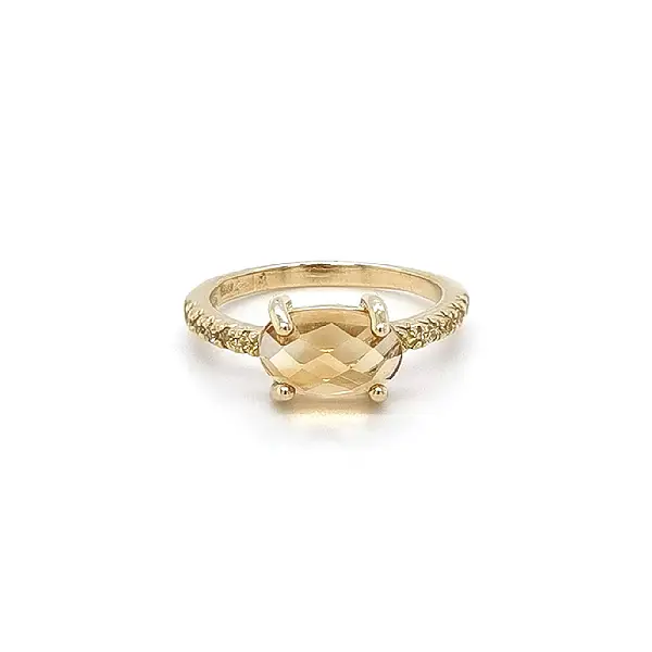Nhẫn vàng đính đá citrine