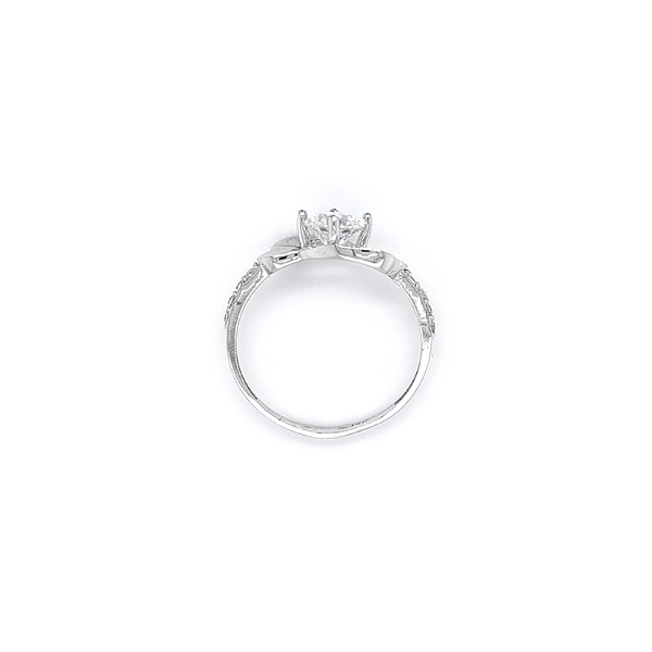 Nhẫn vàng trắng đính đá zircon trắng