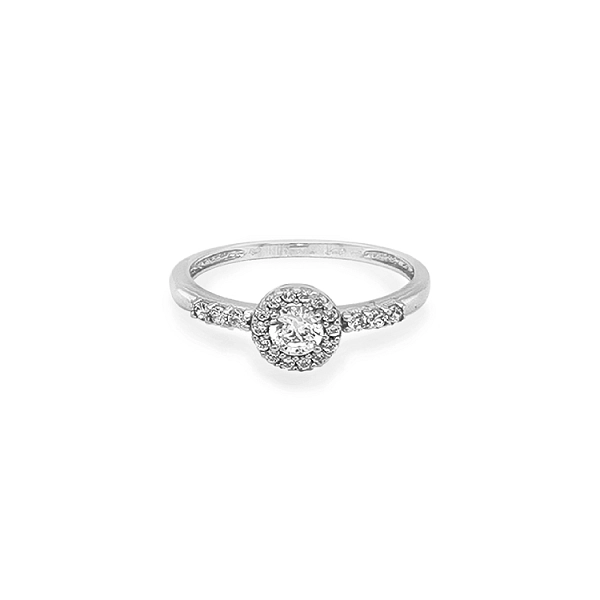 Nhẫn đính hôn bằng vàng với đá zircon