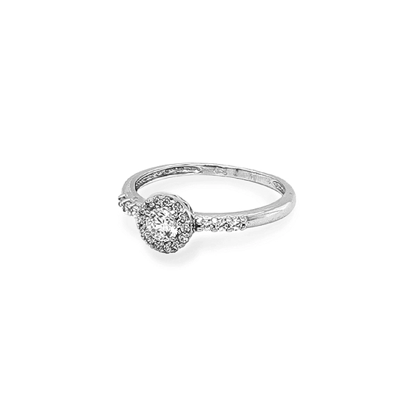 Nhẫn đính hôn bằng vàng với đá zircon