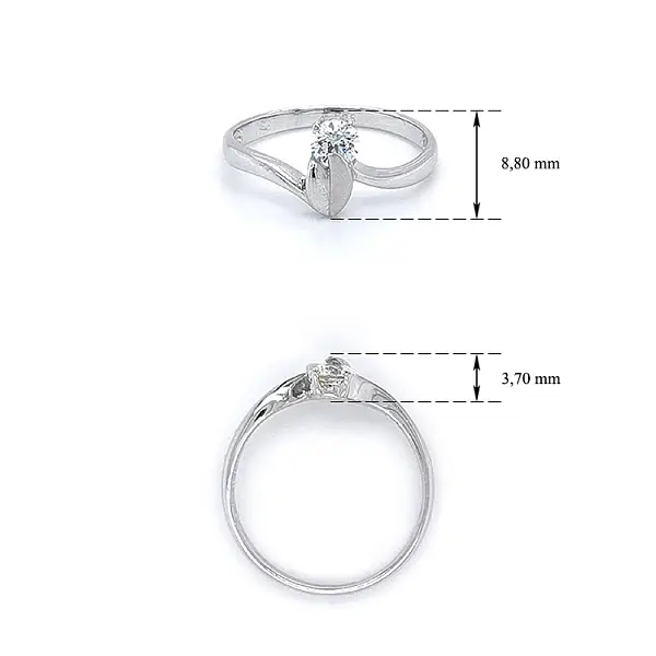 Nhẫn đính đá zircon từ vàng trắng