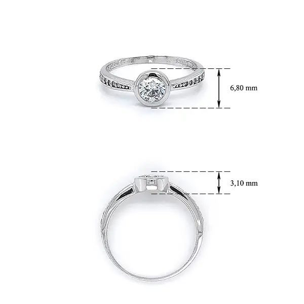 Nhẫn đính hôn với đá zircon