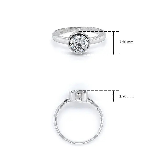 Nhẫn đính hôn với đá zircon