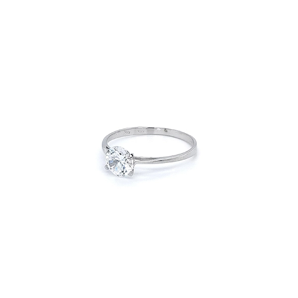 Nhẫn đính hôn bằng vàng trắng và zircon
