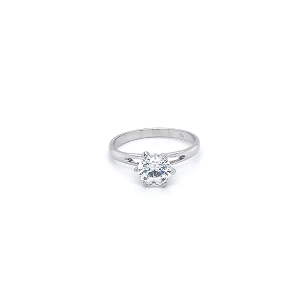 Nhẫn đính hôn bằng vàng trắng và zircon