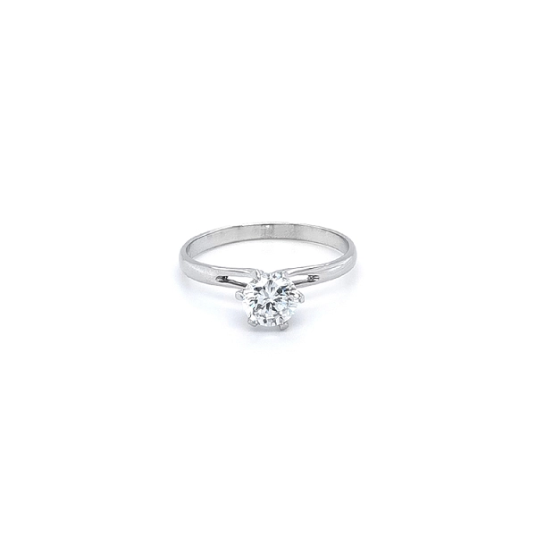 Nhẫn đính hôn bằng vàng trắng và zircon