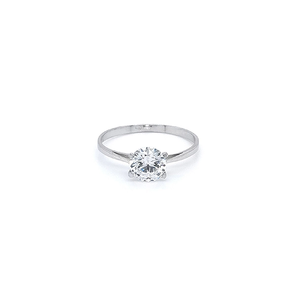 Nhẫn đính hôn bằng vàng trắng và zircon