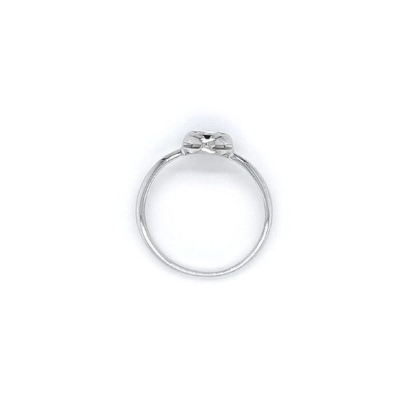 Nhẫn đính hôn bằng vàng trắng và zircon