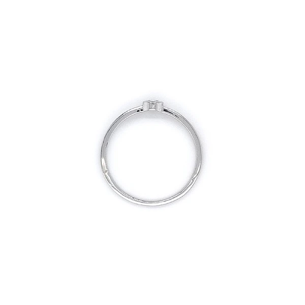 Nhẫn đính hôn bằng vàng trắng và zircon